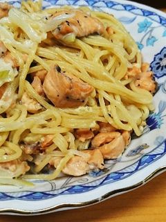 秋鮭のクリームパスタ風-レシピのメイン写真
