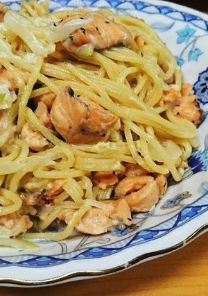 秋鮭のクリームパスタ風-レシピのメイン写真