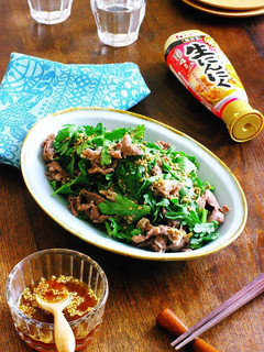 にんにく酢醤油ドレde春菊と牛肉のサラダ-レシピのメイン写真
