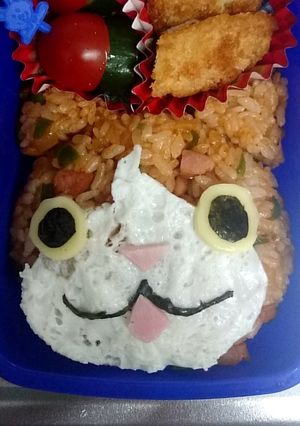 卵白でジバニャン キャラ弁-レシピのメイン写真