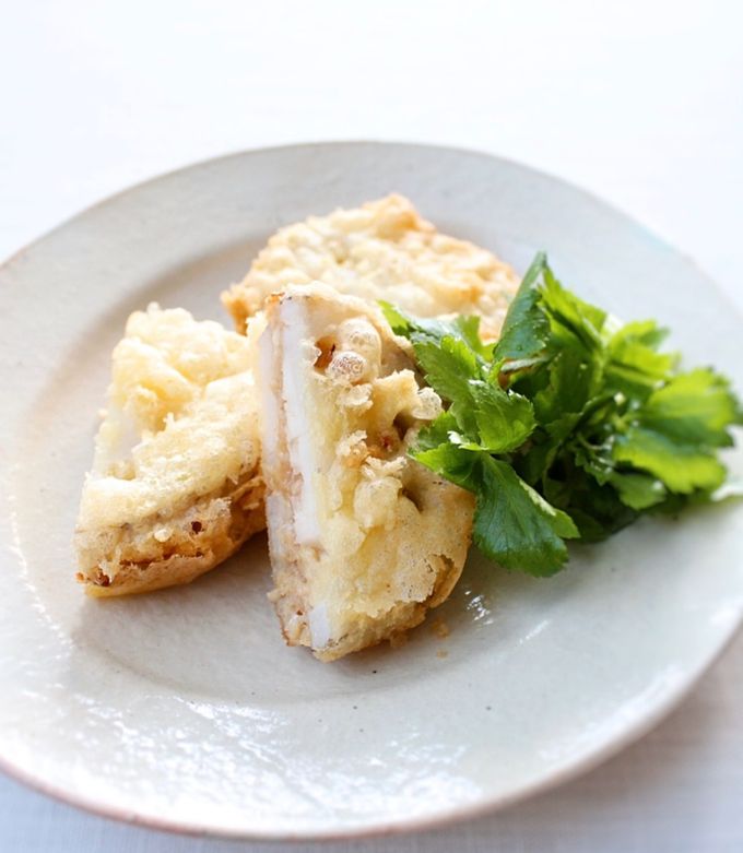 定番料理、サクシャキ【蓮根のはさみ揚げ】-レシピのメイン写真
