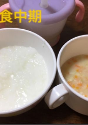 7ヶ月☆お粥と豆乳シチュー-レシピのメイン写真
