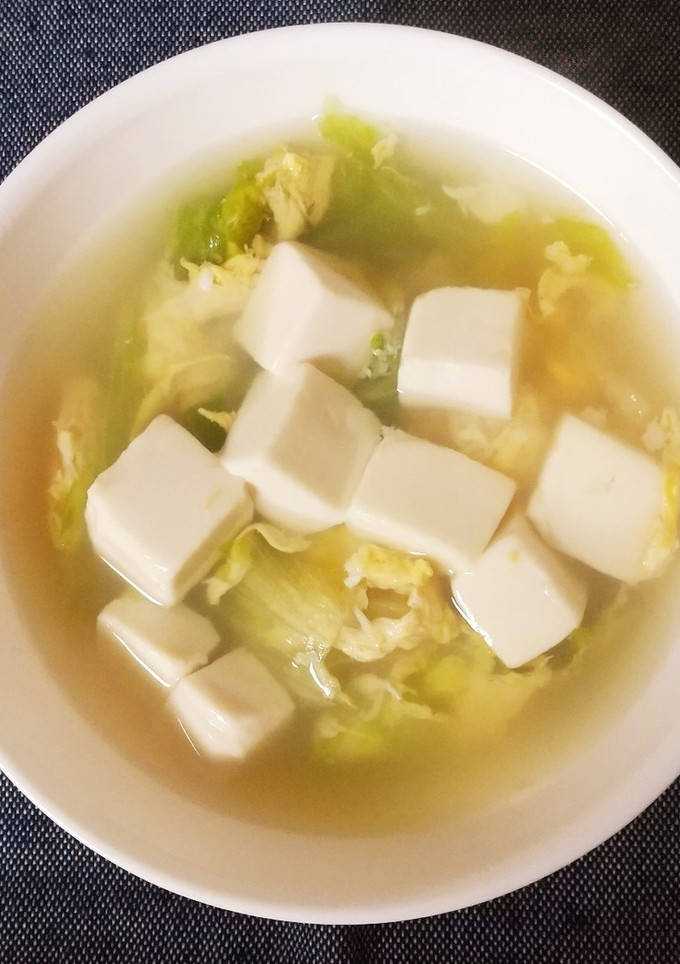 豆腐とレタスのかき玉スープ-レシピのメイン写真