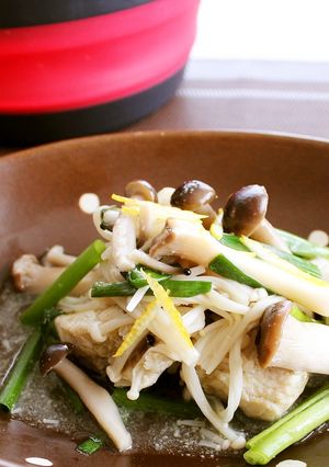 ゆずこしょうチキンときのこのホットサラダ-レシピのメイン写真
