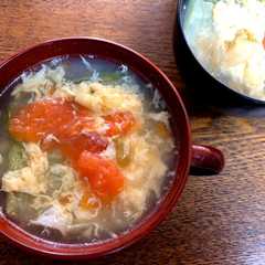รูปของ 5分で完成！トマトとレタスの卵スープ♪