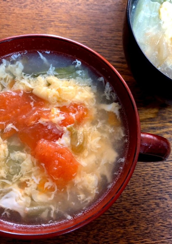 5分で完成！トマトとレタスの卵スープ♪-レシピのメイン写真