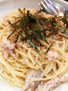 レンジで!舞茸バターと明太子の和風パスタ-レシピのメイン写真