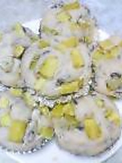 ノンオイル・ノン卵☆小豆さつま芋マフィン-レシピのメイン写真