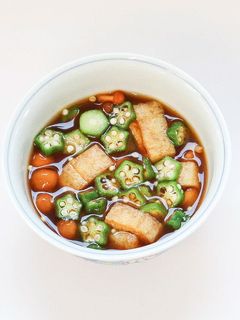 なめことオクラのみそ汁-レシピのメイン写真