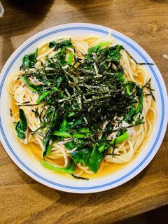 ほうれん草とベーコンの和風スープパスタ-レシピのメイン写真