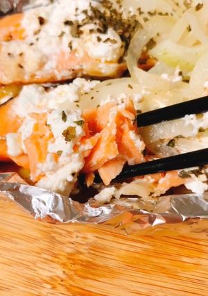 鮭とカッテージチーズのホイル焼き-レシピのメイン写真
