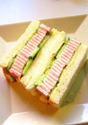 ☺萌え断♡簡単しましまハムチーズサンド☺-レシピのメイン写真