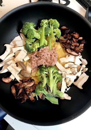 ワン鍋パスタ♡シーチキン缶♡ニンニク醤油-レシピのメイン写真