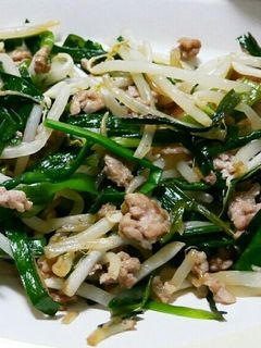 もやしとにらと挽き肉の中華炒め-レシピのメイン写真