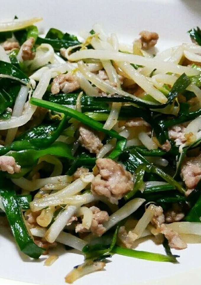 もやしとにらと挽き肉の中華炒め-レシピのメイン写真