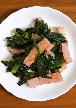 ほうれん草ベーコン炒め-レシピのメイン写真