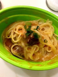 ミートボールチーズスパゲティ-レシピのメイン写真