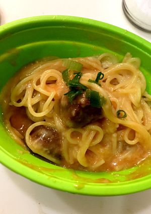 ミートボールチーズスパゲティ-レシピのメイン写真