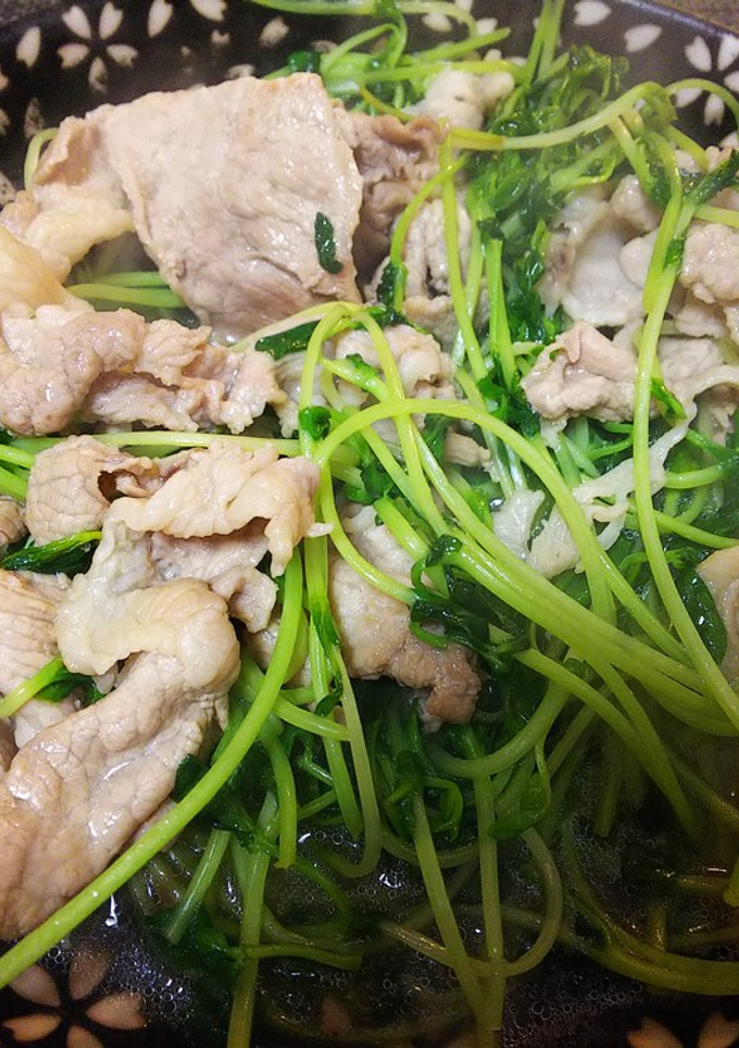 簡単中華・豚肉と豆苗の旨塩炒め-レシピのメイン写真