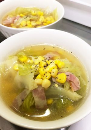 キャベツとコーンのスープ-レシピのメイン写真
