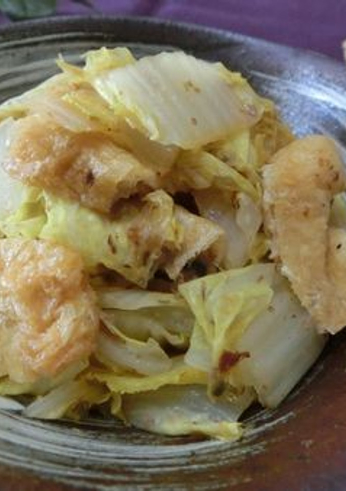 水・出汁要らず！　白菜と油揚げの蒸し煮-レシピのメイン写真