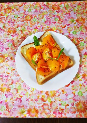 柿チーズトースト-レシピのメイン写真