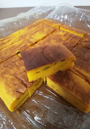 新聞紙型で、かぼちゃチーズケーキ-レシピのメイン写真
