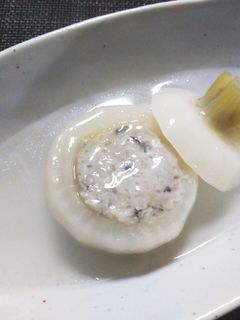 蕪の鶏ひき肉詰め、あっさりあんかけ-レシピのメイン写真