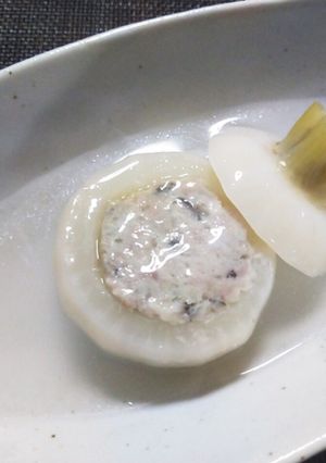 蕪の鶏ひき肉詰め、あっさりあんかけ-レシピのメイン写真