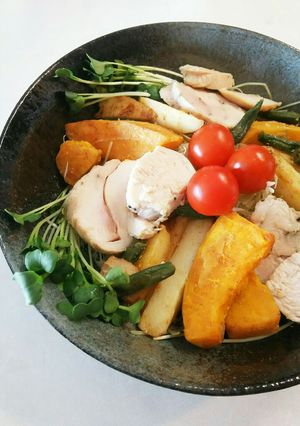 サラダ かぼちゃ じゃが芋 ベーコン-レシピのメイン写真