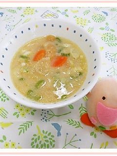 たべまる給食【豆乳のバランスみそ汁】-レシピのメイン写真