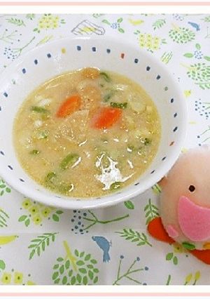 たべまる給食【豆乳のバランスみそ汁】-レシピのメイン写真