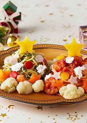 赤と緑のツリーパスタ-レシピのメイン写真