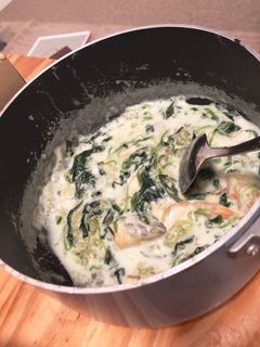 酒とほうれん草のクリーム煮-レシピのメイン写真