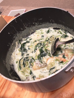 酒とほうれん草のクリーム煮-レシピのメイン写真