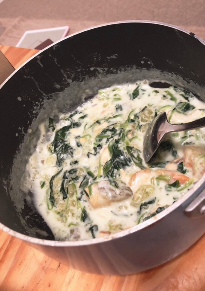 酒とほうれん草のクリーム煮-レシピのメイン写真