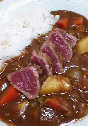 会津連隊カレー贅沢馬肉ステーキ載せ-レシピのメイン写真