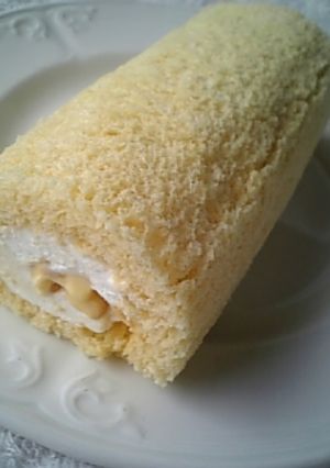 レンジで5分♪ふわりしっとりロールケーキ-レシピのメイン写真