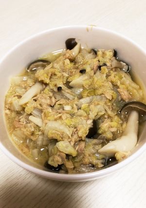 白菜とツナとしめじのだし煮-レシピのメイン写真