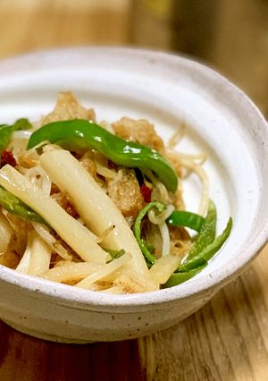 ハヤトウリ・油揚げと残り物野菜でおつまみ-レシピのメイン写真