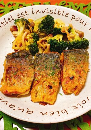 サバカレーソテー★ブロッコリーきのこ添え-レシピのメイン写真