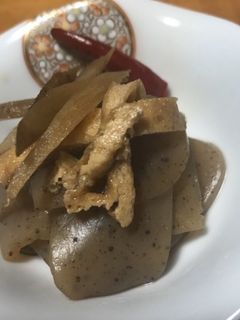 雷こんにゃくとごぼうの食物繊維煮です-レシピのメイン写真