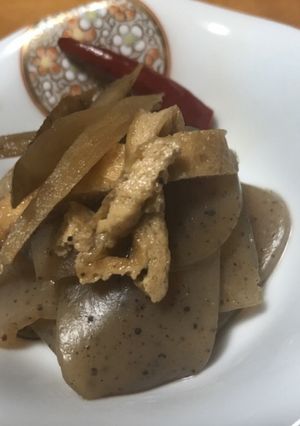 雷こんにゃくとごぼうの食物繊維煮です-レシピのメイン写真