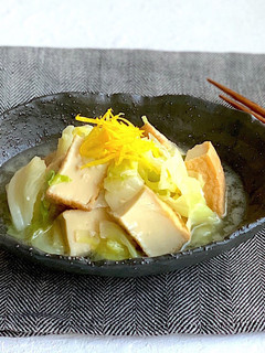 厚揚げとキャベツの塩麹柚子胡椒含め煮-レシピのメイン写真