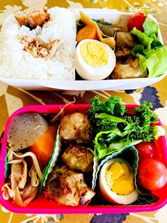 里芋入り焼売、煮卵と煮コンニャク人参弁当-レシピのメイン写真