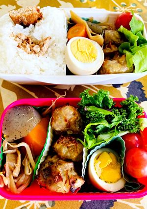 里芋入り焼売、煮卵と煮コンニャク人参弁当-レシピのメイン写真