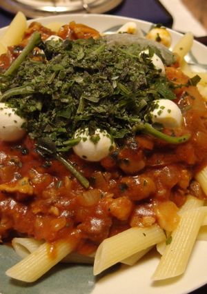 お肉ゴロゴロ!手切り肉の味噌ラグーパスタ-レシピのメイン写真