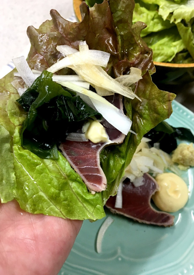 かつおのたたきの巻き巻きサラダ-レシピのメイン写真