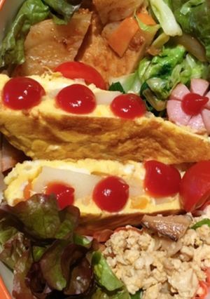 お弁当にスパニッシュオムレツ-レシピのメイン写真