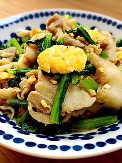 豚バラ肉と小松菜の中華炒め-レシピのメイン写真